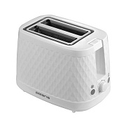 Тостер Polaris PET 0733A (900 Вт/ тостов - 2/ подогрев, размораживание, поддон для крошек/ пластик / белый)