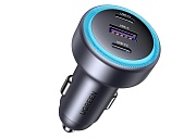 Автомобильное зарядное устройство UGREEN EC307, (USB/Type-C*2/PD/QC/30W), Серое