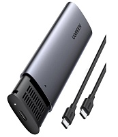 Внешний бокс для SSD M2 Ugreen CM400 (10902) USB-C Female to M.2 M-Key 10G Enclosure с кабелем USB C3.1 GEN2 to USB C 3.1 GEN2. Длина кабеля: 50 см