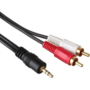 Кабель аудио (3.5mm Jack M - 2xRCA M) 5м ExeGate <EX-CCA-458-5.0>, позолоченные разъемы
