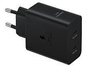 Сетевое зарядное устройство Samsung EP-T5020XBEGEU, (Type-C*2/50W/3A/PD), Черное