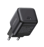 Сетевое зарядное устройство Ugreen X513, (Type-C/3A/30W/PD/QC), Черное (55531)