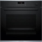Духовой шкаф с добавлением пара Bosch HRG212BB3 (Serie4 / 71 л / до 275 °C / Черное стекло / Гриль / Съемные напр. / Сенсорное управление / A)