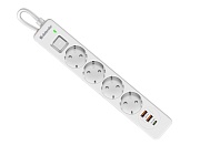 Удлинитель с сетевым фильтром Defender 4 розетки 1,5м, DFS 141 белый