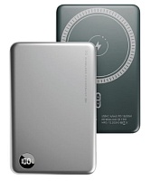 Портативная батарея OLMIO QM-16 (20W PD/ 15W wireless) 10000мАч, ссеребристая, металл