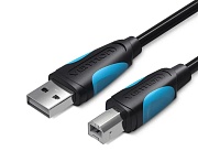 Кабель USB 2.0 A - USB 2.0 B Vention (VAS-A16-B150), вилка-вилка, для мфу/принтера/сканера, длина - 1.5 метра