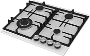 Поверхность газовая Schaub Lorenz SLK GW6555 (Белая эмаль / 4 конфорки / WOK / чугун. реш. / газ-контроль / эл. поджиг)