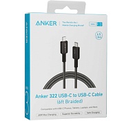 Кабель Anker 322 Type C - Type C, 1.8м, (60W), Черный