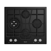 Поверхность газовая Hotpoint HGS 62FD/B (Чёрное стекло /чугун. решетки /4 конфорки(1,75/1,0/3/4 кВт) /WOK/ Flame Control / газконтр. / электропод.)