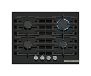 Поверхность газовая Bosch PPP6A6I40 (Serie6 / Чёрное стекло / чугун. решетки / 4 конфорки (1,75/1,0/1,75/3,0кВт) / электроподжиг/ газконтр.)