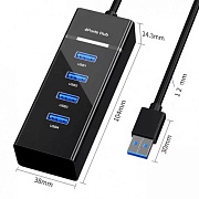Концентратор KS-is KS-728 1xUSB 3.0 и 3xUSB 2.0 в USB 3.0 USB HUB