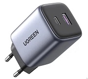 Сетевое зарядное устройство Ugreen CD350, (USB/Type-C/3A/35W/PD/QC), Серое (15539)