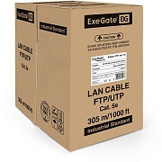Витая пара Exegate FTP, CAT 5E, медь, 26AWG, 4 пары, бухта 305м, PVC, серый (EX138967RUS)