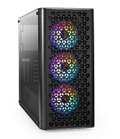 Корпус Miditower ExeGate EVO-9202-EVO800 (ATX, БП EVO800RGB с вент. 12 см, с окном, 1*USB+1*USB3.0, аудио, черный, 3 вент. 12см с RGB подсветкой)