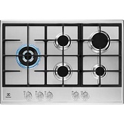 Поверхность газовая Electrolux KGS75662S (Slimline 600 / Нерж.сталь / чугун. решетки / 5 конфорок(1,9/1,0/1,9/3,0/4,0кВт) / газконтроль / электроподж)