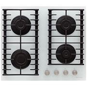 Поверхность газовая KRONA HAGEL 60 WH (Белый / 4 конфорки / (1,7/1,7/2,8/1,0) кВт / закаленное стекло / чугун. реш. / газ-контроль / электроподжиг)