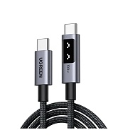 Кабель Ugreen L509 Type-C - Type-C, 2м, (100W/ Дисплей), Черный/Серый (35512)