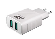 Сетевое зарядное устройство Borasco, (2*USB/2,4A), Белое