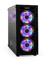 DSP Корпус Miditower ExeGate i3 BASE (ATX, без БП, с окном, 1*USB+1*USB3.0, аудио, 4 вент. 12см с RGB подсветкой)