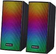 Колонки 2.0 Defender Spitfire / 6W / USB-питание / Bluetooth / RGB-подсветка / Чёрный / корпус - пластик