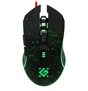 Проводная игровая мышь Defender Draglen GM-907, (Проводная 1.5м/7200 dpi + ковер), Черная