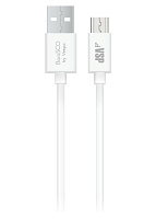 Кабель Borasco micro-USB - USB, 1м, Белый