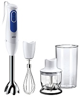 Блендер Braun MQ3025 (700 Вт/ скоростей 2/ турборежим/ венчик, измельчитель, стакан)
