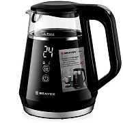 Чайник Brayer BR6105 (1100 Вт / 1 л / стекло / чёрный / контроль температуры)