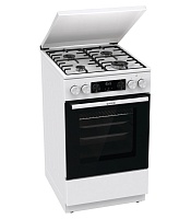Плита комбинированная Gorenje GK5C63WH (Advanced / Белая / духовка - 70 л / 4 газовые конфорки / эмал. решетки / металлическая крышка)