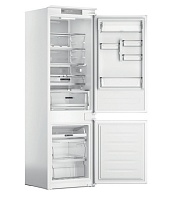 Холодильник встраиваемый Whirlpool WHC18 T574 P (Объем - 250 л / Высота - 177 см / Слайдерное крепление фасадов / A+++ / Белый / Total NoFrost)
