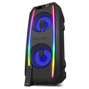 Беспроводная портативная колонка SVEN PS-740 / 100W / microSD / USB / FM / Bluetooth /  Батарея 4400mAh / RGB подсветка / караоке / Чёрный