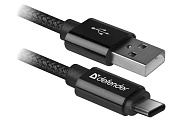 Кабель Defender USB09-03T PRO Type-C - USB, 1м, Черный