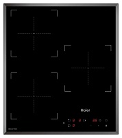 Поверхность индукционная Haier HHY-Y53NVB (Узкая, 45см / Черная стеклокерамика / 3 конфорки (1,5/1,5/2,0 кВт) / Boost / таймер / 6,1 кВт)