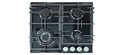 Поверхность газовая Schaub Lorenz SLK GS6555 (Чёрная эмаль / 4 конфорки / WOK / чугун. реш. / газ-контроль / эл. поджиг)