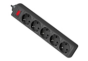 Удлинитель с сетевым фильтром Defender ES 5 (5 розеток 5м), черный 