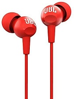 Проводные наушники с микрофоном JBL C100Si, (кабель 1.2 м), Красные