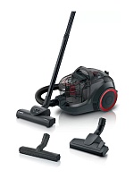 Пылесос Bosch Serie 4 BGS21POW2 (700 Вт, контейнер 2 л, чёрный/красный, турбощётка)