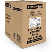 Витая пара Exegate UTP, CAT 5E, медь, 24AWG, 4 пары, бухта 305м, PE без троса, черный (EX256749RUS)