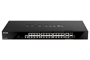 Коммутатор D-Link DGS-1520-28, 24x 1000BASE-T, 2x 10GBase-T, 2x SFP+, управляемый L3 стекируемый