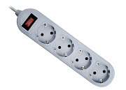 Удлинитель с сетевым фильтром Defender 4 розетки 1.8м, ES Lite 1.8 серый 