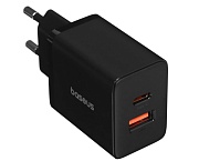 Сетевое зарядное устройство Baseus Cube, (USB/Type-C/3A/20W/QC), Черное