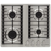Поверхность газовая KRONA HAGEL 60 IX (Нерж. сталь / 4 конфорки / (1,7/1,7/2,8/1,0) кВт / чугун. реш. / газконтроль / электроподжиг)