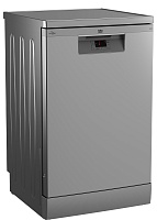 Машина посудомоечная отдельностоящая 60 см Beko BDFN15421S (14 комплектов / 2 полки / Расход воды - 12,9 л / Серебристый)