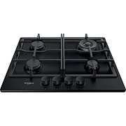 Поверхность газовая Whirlpool TGML 661 NB (Чёрная / 4 конфорки / Чугунные решетки / Электроподжиг / Газ контроль)
