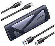 Внешний бокс для SSD M2 Ugreen CM767 (15813) M.2 NVMe/M.2 SATA SSD Enclosure 10Gbps, цвет серый