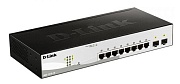 Коммутатор D-Link DGS-1210-10P, 8x 1000BASE-T, 2x SFP, управляемый L2, PoE 8 портов 65 Вт