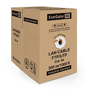 Витая пара Exegate FTP, CAT 5E, медь, 24AWG, 4 пары, бухта 305м, PVC, серый (EX281811RUS)