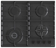 Поверхность газовая Gorenje GW642SYB (Simplicity 2.1 / черный / нержавеющая сталь / чугун / WOK)