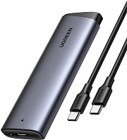 Внешний бокс для SSD M2 Ugreen CM767 (35267) M.2NVME Hard Drive Enclosure 10Gbps с кабелем USB-C-USB-C. Цвет: серый