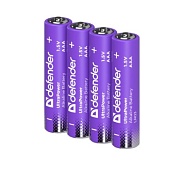 Батарейки BL4 Defender UltraPower алкалиновая LR03-4BL AAA, BL4 (цена за 4 шт.)